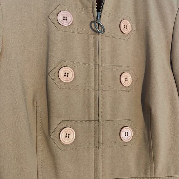 Bebe Military Tan Full Zip Blazer Jacket Military Band Mandarin Collar Twee Y2K - Picture 2 of 6